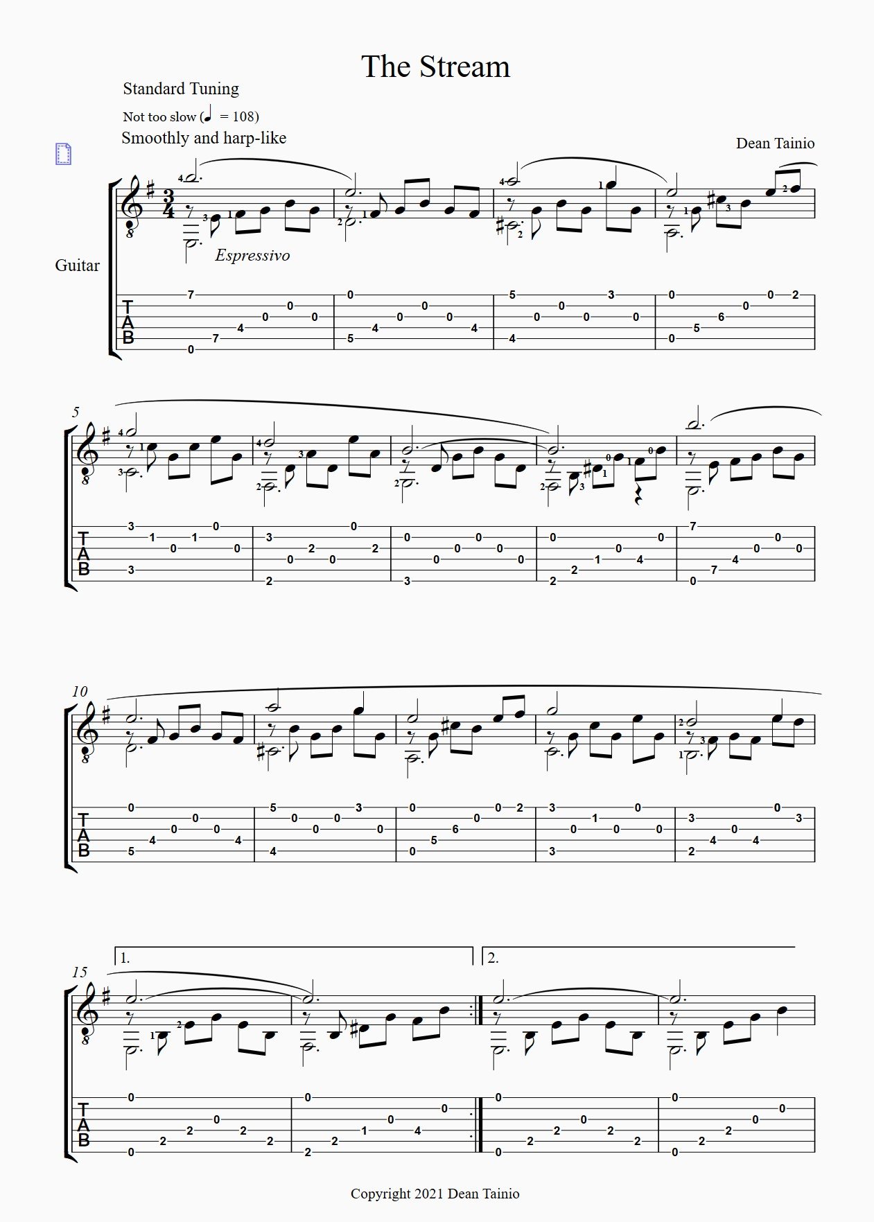 The Stream Sheet Music Page 1